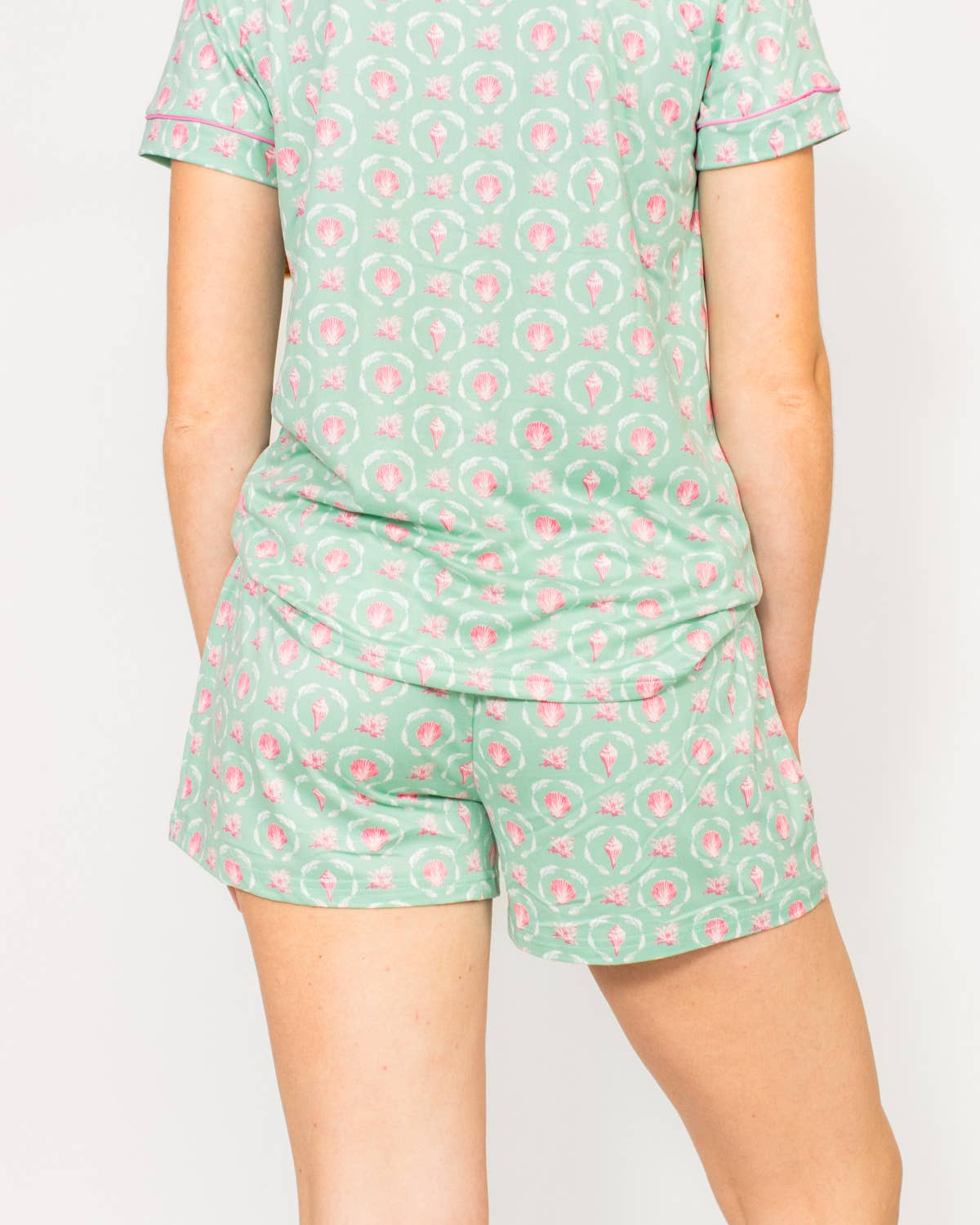 The Royal Standard - Wholesale Sleepwear Bottom - Women's - Brighton Terrace Sleep Shorts   Emerald Coast/Pink   -Asst.2