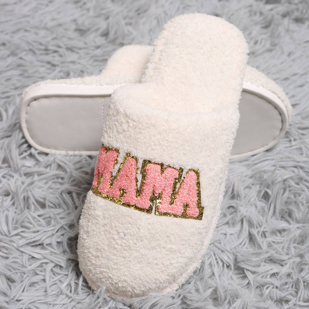 Fashion City - Wholesale Slippers - Women's - MAMA Chenille Patched Home Slippers4