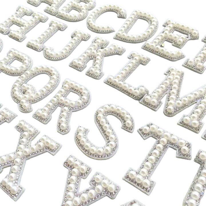 Rosie Posie Patches - Vendita all'ingrosso Toppe - Toppe con lettere in strass e perle termoadesive per la sposa3