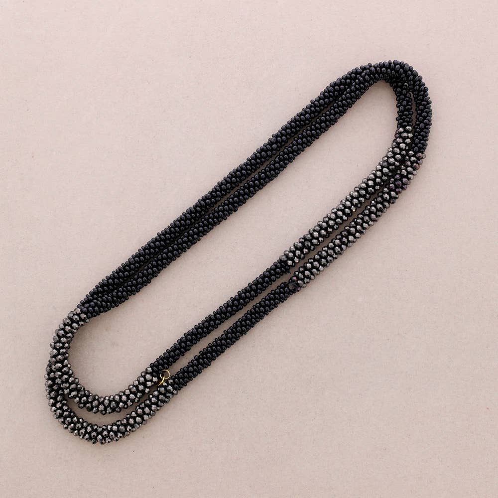 Sonata - Venta al por mayor Collares de cadenas y eslabones - Collar Largo Bicolor Cristales Facetados5