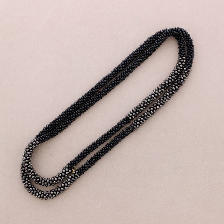 Sonata - Venta al por mayor Collares de cadenas y eslabones - Collar Largo Bicolor Cristales Facetados5