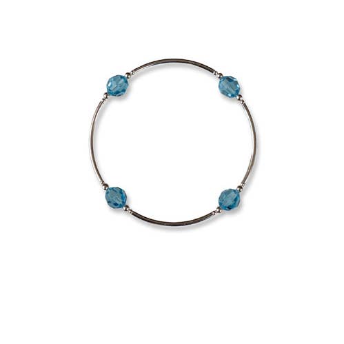 8mm Aquamarine Crystal Blessing Bracelet - March for wholesale by Made as Intended