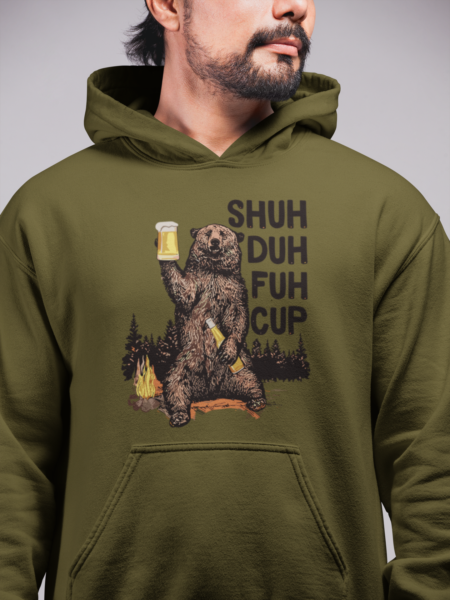 Hunt Hook Eat - Wholesale Hoodie - Unisex - STFU Bear Hoodie3