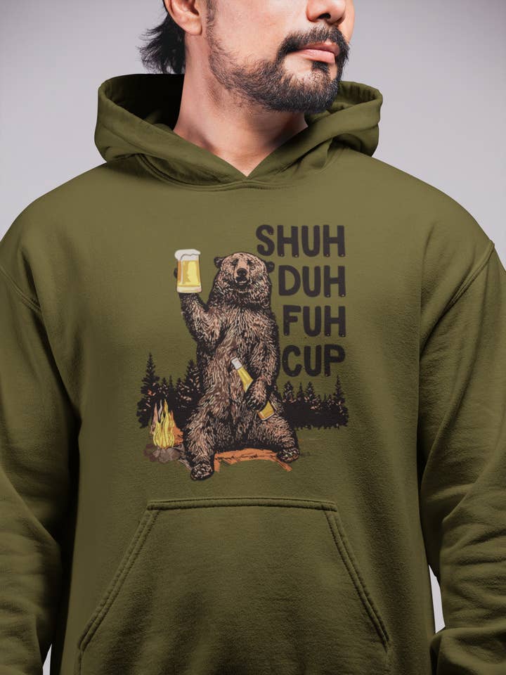 Hunt Hook Eat - Wholesale Hoodie - Unisex - STFU Bear Hoodie3