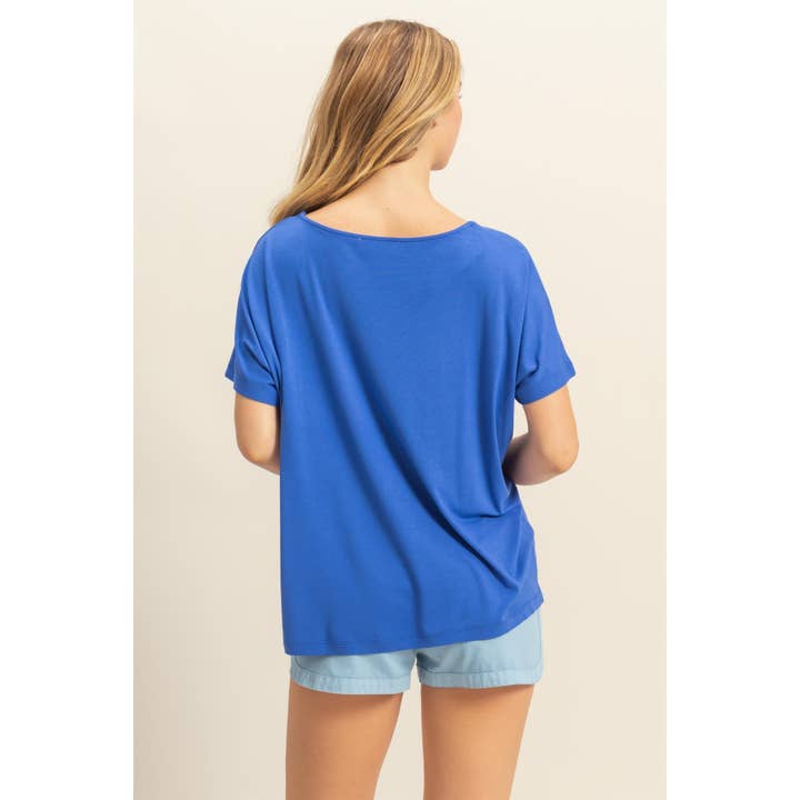HYFVE - Wholesale Shirt - Women's - DZ25E290-V Neck Dolman Short Sleeve Top