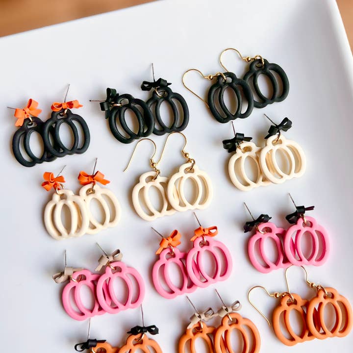 The Hollow | Pumpkin Clay Earrings for wholesale by Cascade Designs