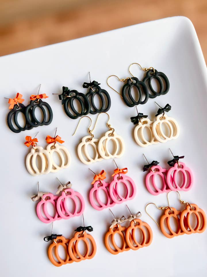 The Hollow | Pumpkin Clay Earrings for wholesale by Cascade Designs