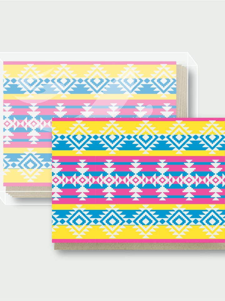 Box Set of 6 - Tribal Wave Everyday Greeting Cards for wholesale by Pike Street Press