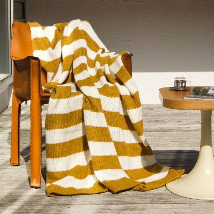 CARNAC - Manta listrada de lã por atacado de MAISON BONNEFOY