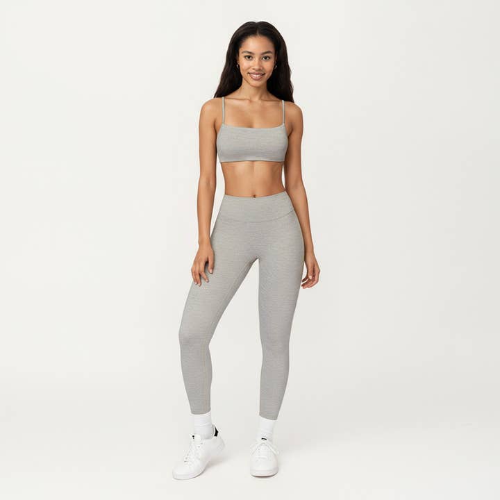 Active by Anna-Kaci - Wholesale Bralette - Women's - Seamless Rib Knit Bralette Top with Adjustable Spaghetti Str5