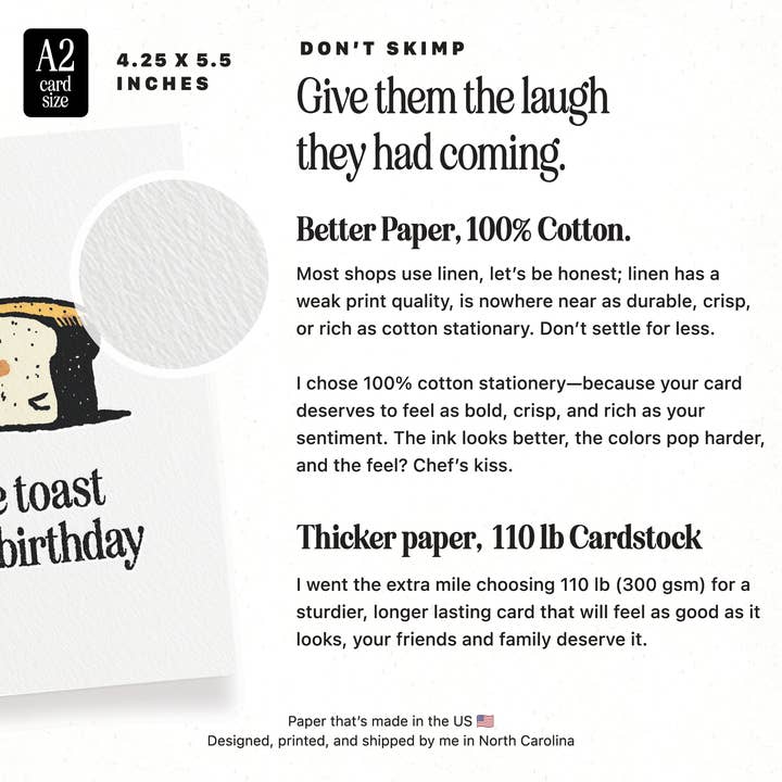 Petty Paper Studio - Wholesale Birthday Card - A Little Birthday Toast Pun - A2 Birthday Greeting Card1