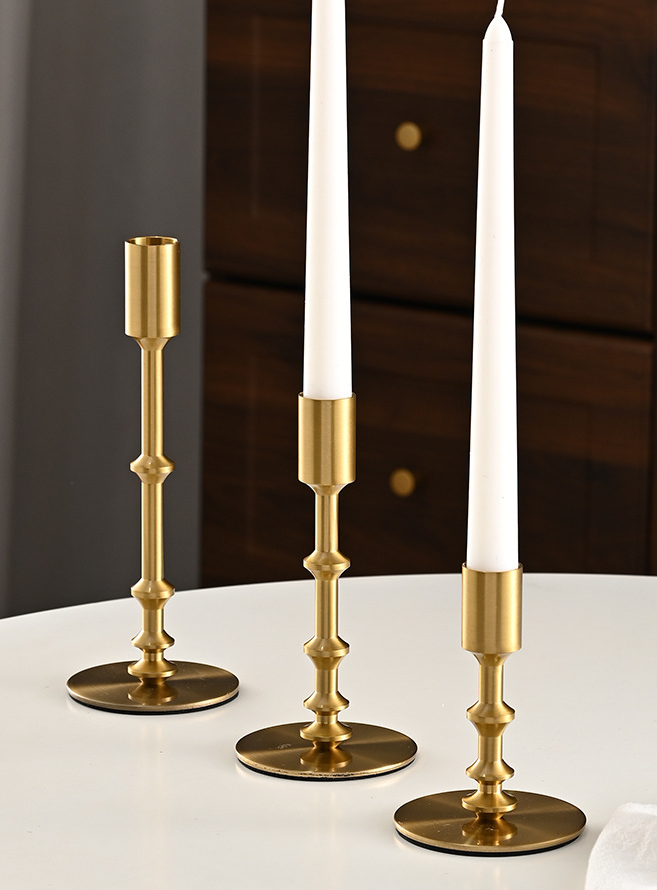 Sweet Home Deco - Vendita all'ingrosso Portacandele - Portacandela a goccia dorato vintage in metallo, disponibili tre altezze 10 cm, 15 cm e 20 cm2