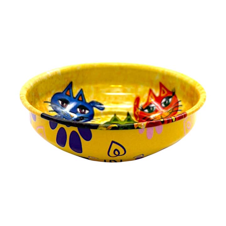 cotonIQ – Großhandel Dekorative Platte/Teller/Schüssel – Metall Schüssel - Katze 2 - Klein - 8cm0