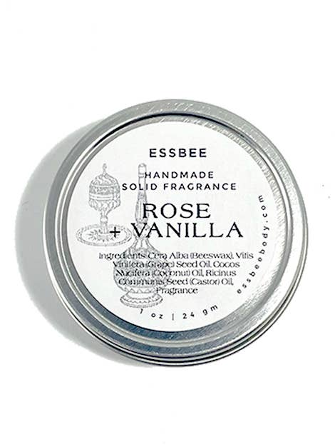 Rose & Vanilla Solid Fragrance for wholesale by Essbee Bath and Body