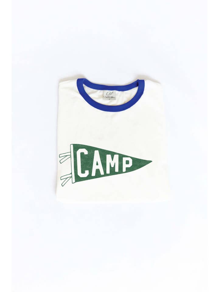OAT COLLECTIVE – wholesale Screen printed t-shirt – Women′s – CAMP Ringer Graphic T-Shirt - Retro/Vintage Style7