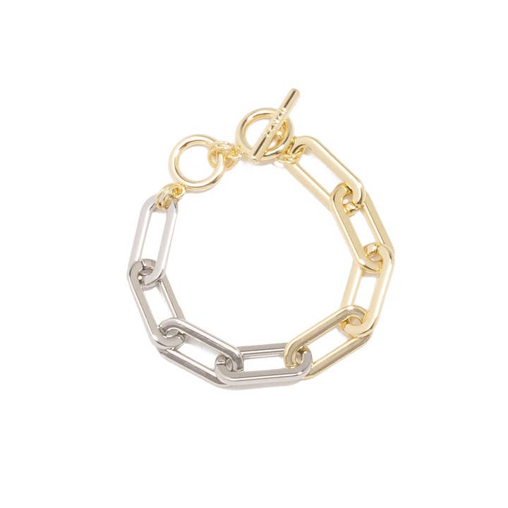 ZENZII Jewelry – Engroshandel Armbånd med led og kæde – Tofarvet kabel Link armbånd