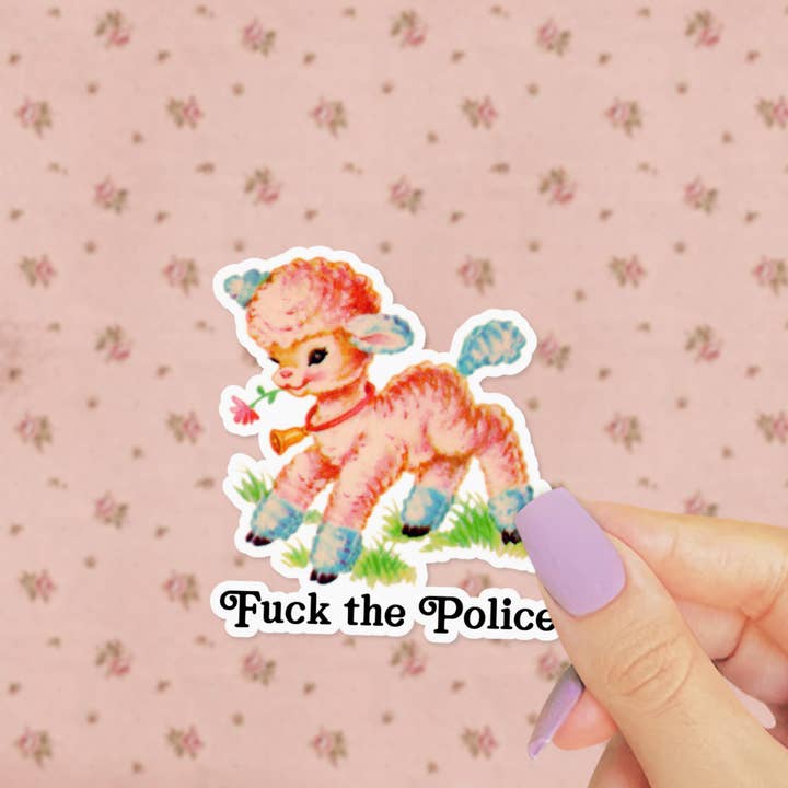 Pretty Toxic Stickers - Wholesale Sticker - Cute Kitsch Lamb Sticker, ACAB Fuck the Police, Funny Retro