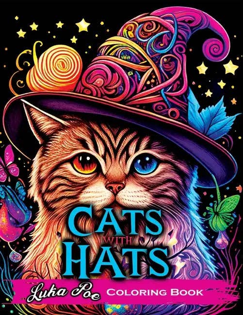 Books by splitShops - Wholesale Book - Adult - Cats with Hats Coloring Book: Coloring Book for Adults Relaxation Featuring Funny and Cute Cats Wearing Hats - Paperback