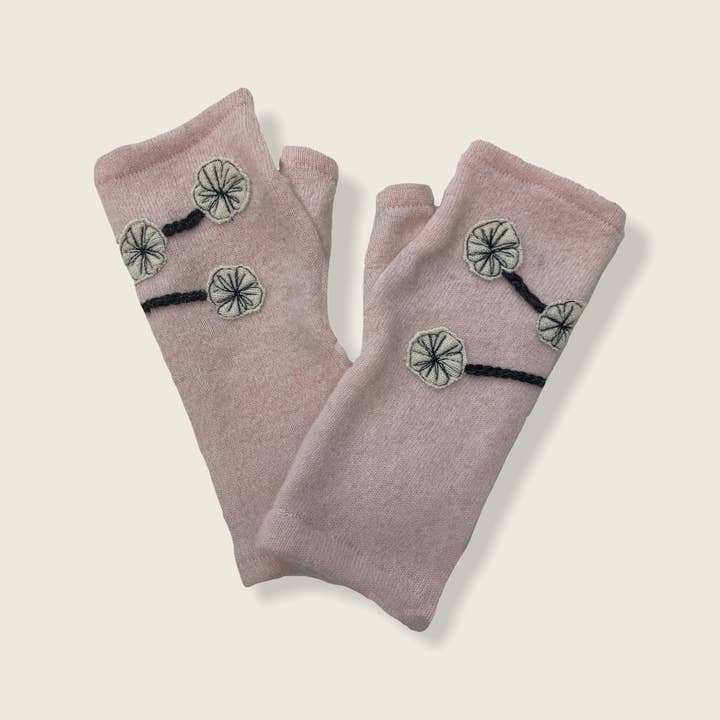 Sardine Clothing Co. - Wholesale Gloves - Women's - Fingerless Cashmere Gloves-Cherry Blossom2