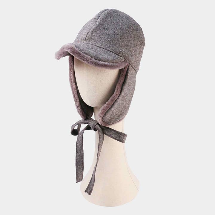 Sensibling Corp. - Wholesale Trapper/Bomber Hat - Women's - Wool Trapper Ribbon Closure Hat
1