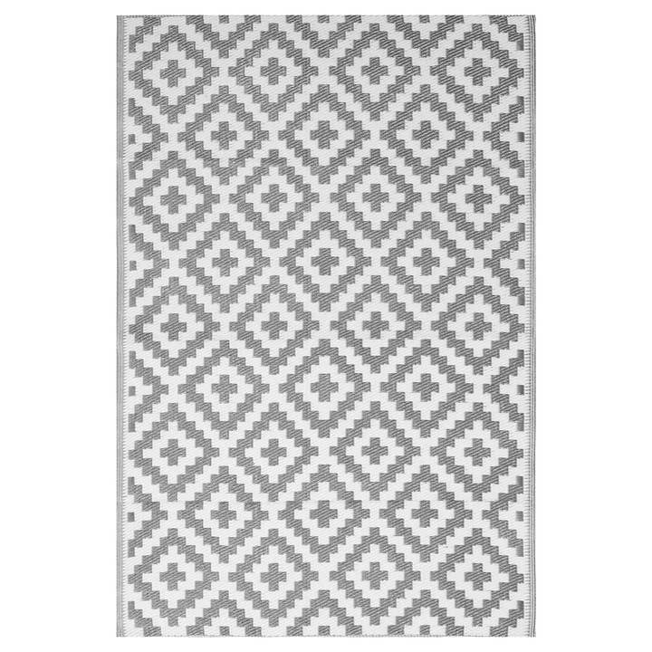 Taksha Diamonds Foil Silver Outdoor Rugs for wholesale by Masterpiece Collection LLC