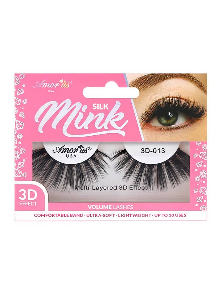 AMORUS Silk Mink Eyelashes 3D-13q - 12pcs for wholesale by PINEAPPLE Beauty