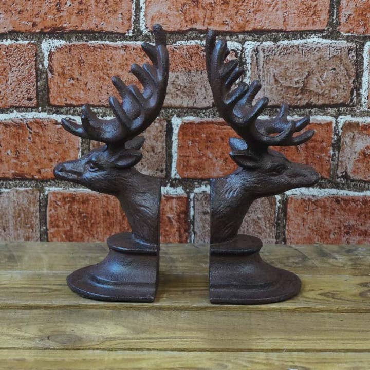 Iron Deer Head Book Ends for wholesale by Satchville