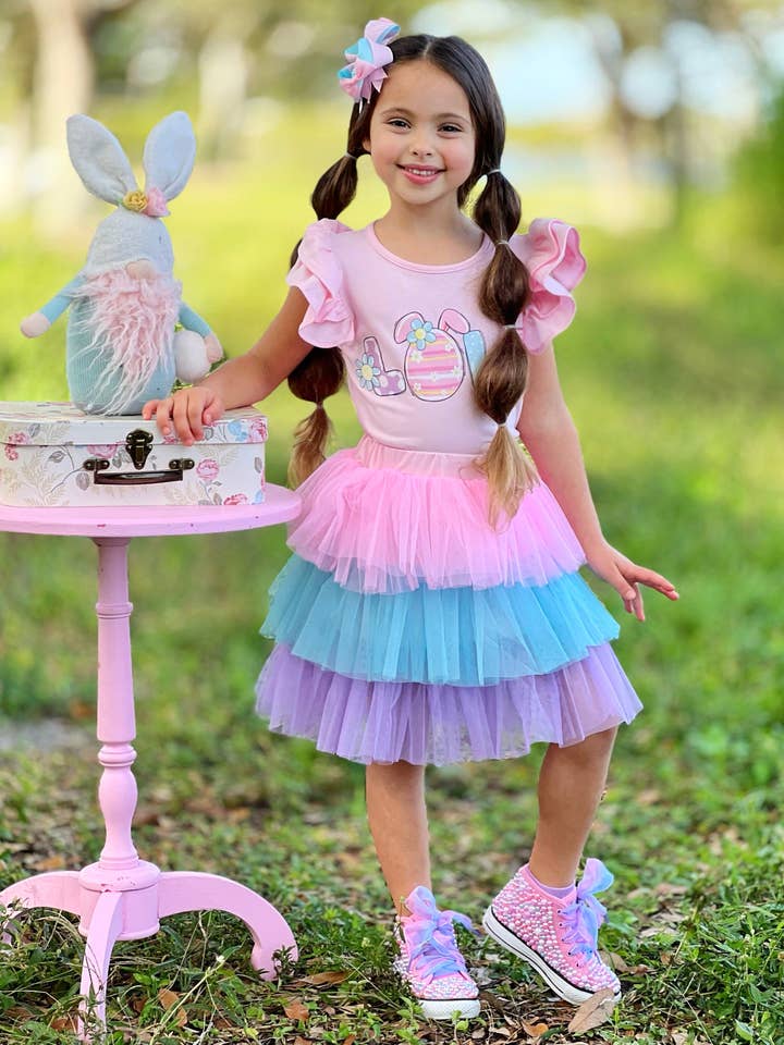 Pink Egg-stra Adorable Pastel Tutu Skirt Set for wholesale on Faire