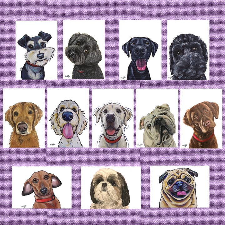 Dog Card Bundle, Cute Dog Greeting Card (24 Cards) for wholesale by Hippie Hound Studios