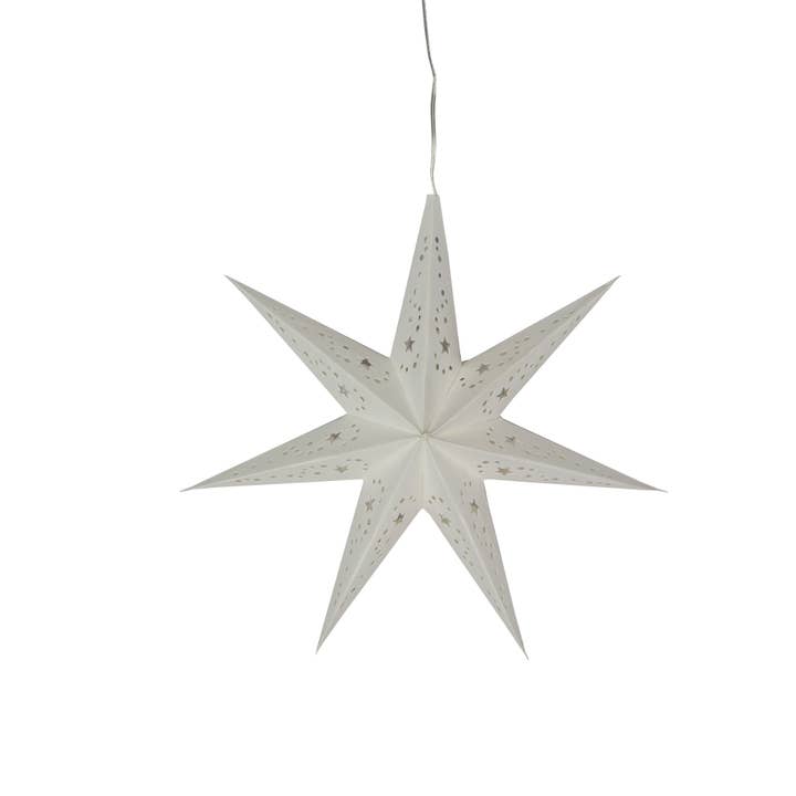 Artschatz LLC - Wholesale Paper Lantern/Lamp - Twinkle Star ~ 7 Pointer, 9", White Paper Star Lantern Light7