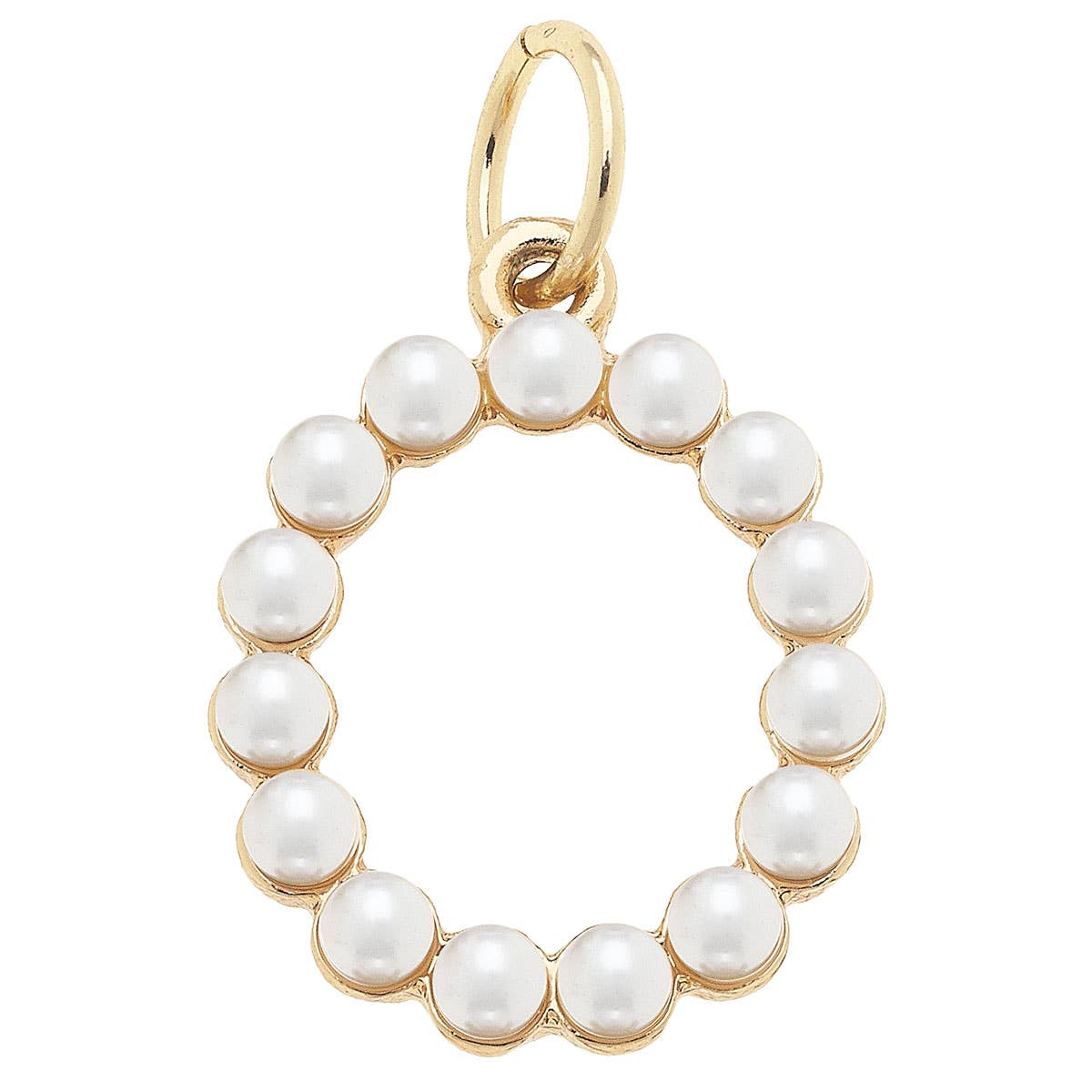 Canvas Style - Wholesale Individual Charm/Pendant - Pearl-Studded Letter Charm in Ivory22