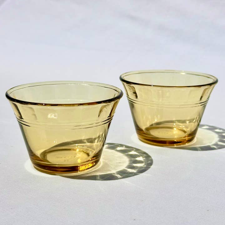 Moodbeli - Vente Ramequin - Ramequins vintage en verre jaune miel (lot de 2)