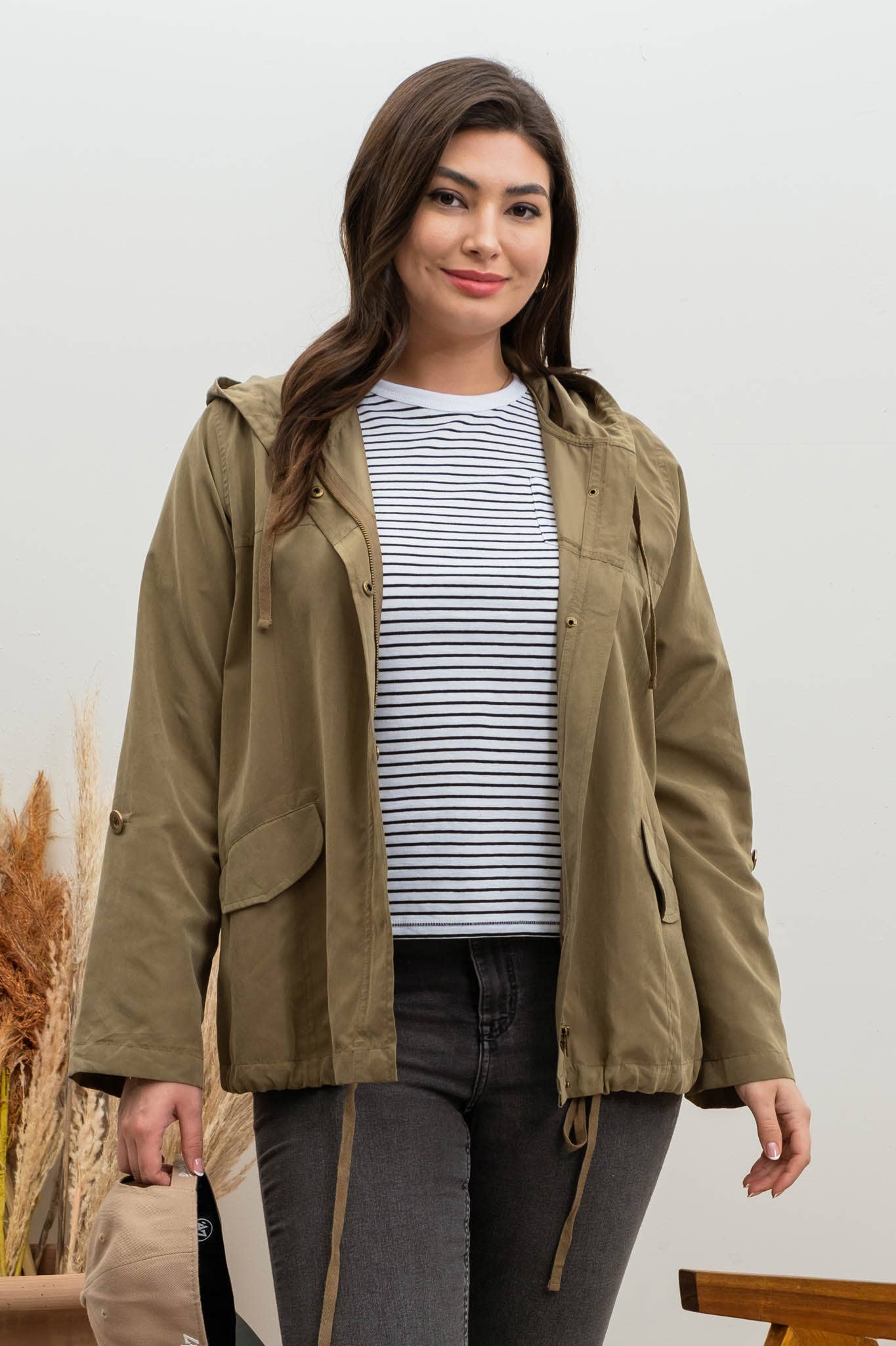 Blu Pepper - Vente Veste – femme - VESTE À CAPUCHE ZIPPÉE À BOUTON-PRESSION PLUS23