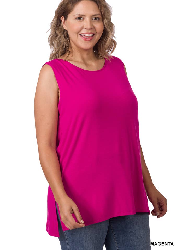 42POPS - Wholesale Tunic - Women's - ,,.Plus size Sleeveless Round Top