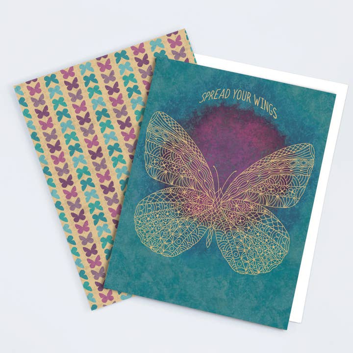 Spread Your Wings– Inspirational Butterfly Greeting Card for wholesale by B.Goods Designs