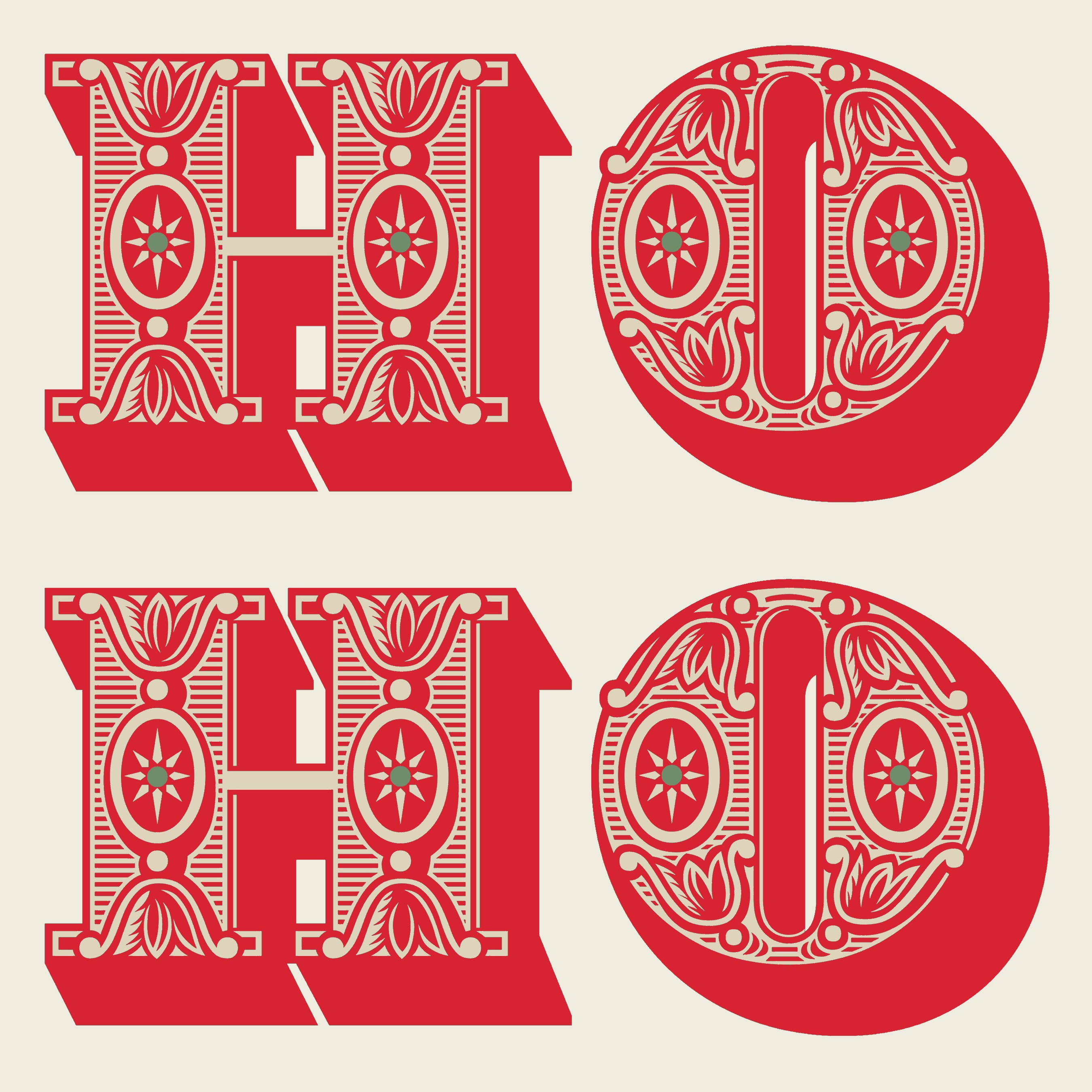 Pictrix Design - Vendita all'ingrosso Biglietti di auguri di buone feste - "HO HO SPERANZA" (rosso) Carta per le festività invernali formato A63