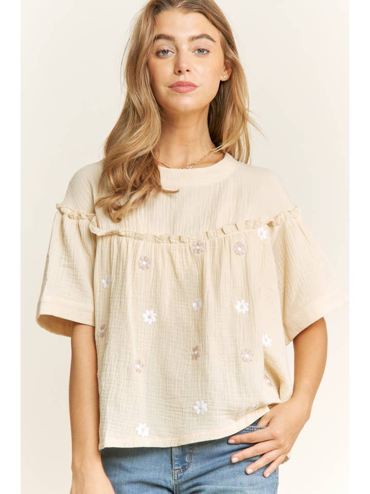 Sweet Generis - Wholesale Blouse - Dames - BABYDOLL TOP MET GAASBORDUURSEL10