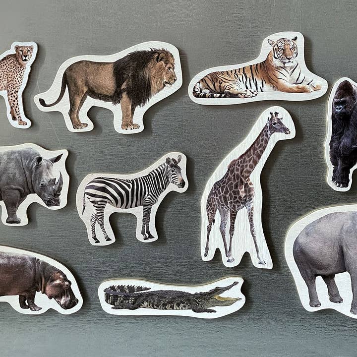 Wild Animals - Bamboo Photo Magnets for wholesale by Nowordbooks