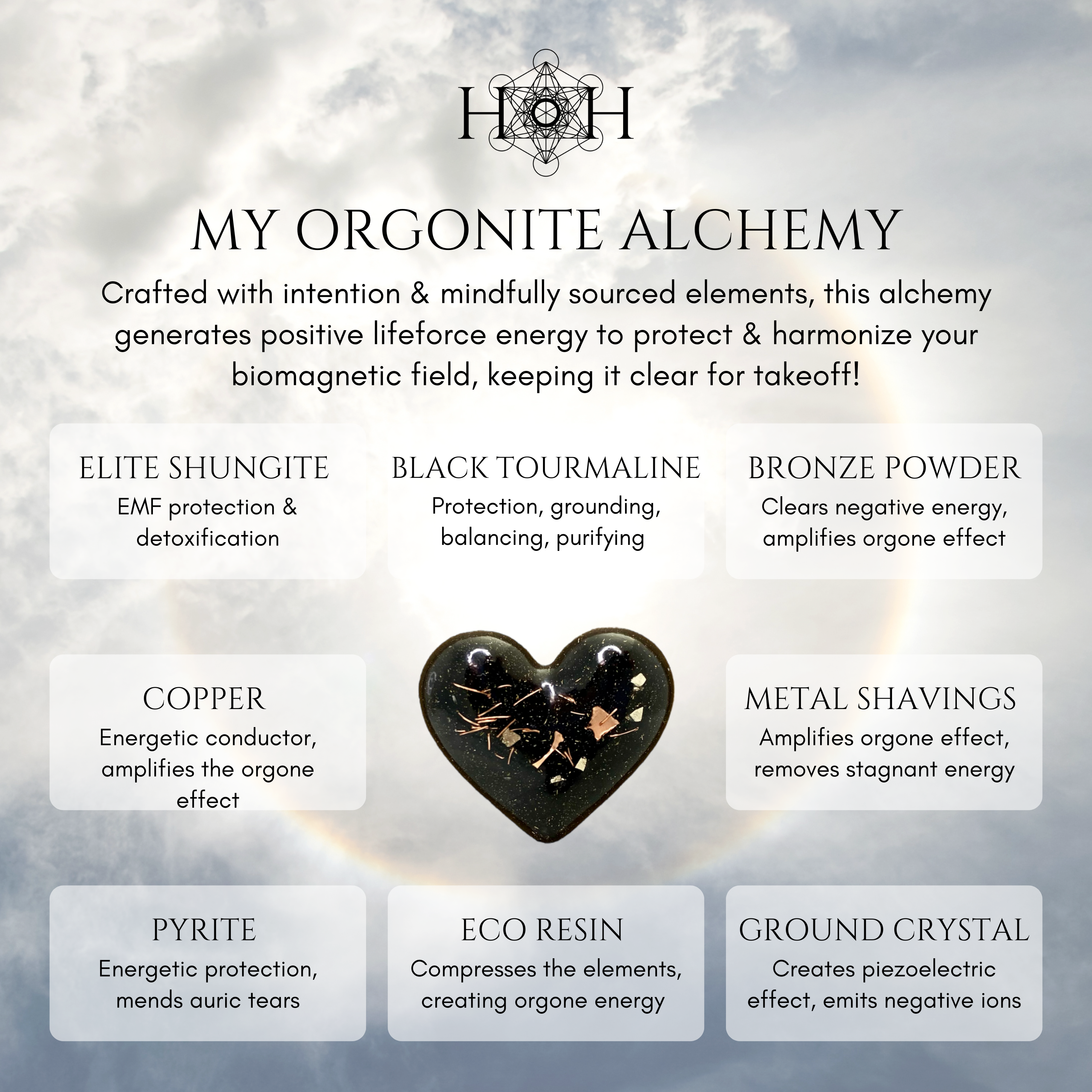 House of Hollyhawk - Wholesale Phone & Laptop Stickers - Heart Orgonite EMF Shield - EMF Protection for Tech Devices5