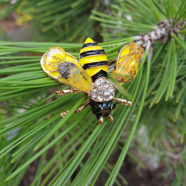 AmberLithuania - Venta al por mayor Broches - Broche de abeja con ámbar5