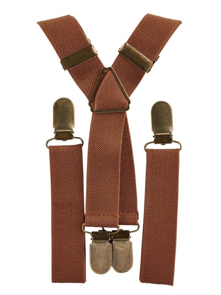 Light Brown Elastic Suspenders for wholesale by London Jae Apparel