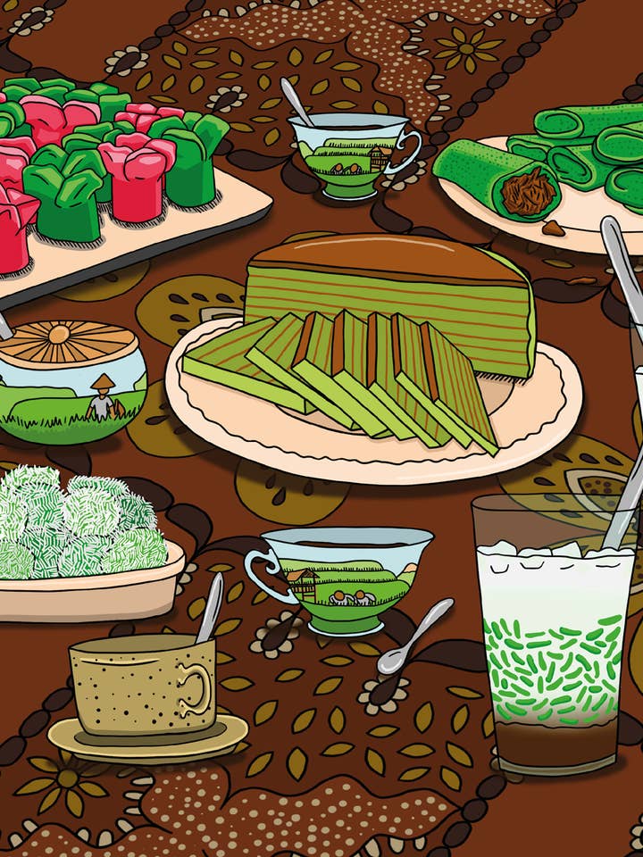 Indonesian snack table for wholesale by Gigi van Grevenbroek