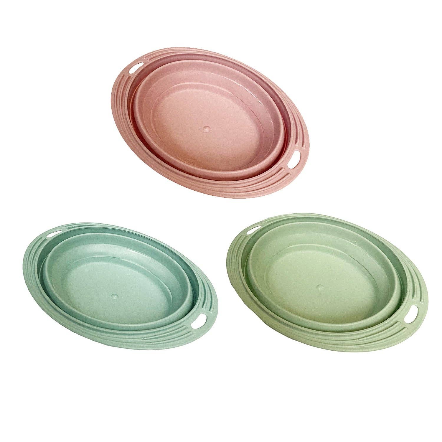 Victory Pet Products Ltd – wholesale Pet bowl – Cat/dog – Collapsable Oval Travel Pet Bowl Blush1