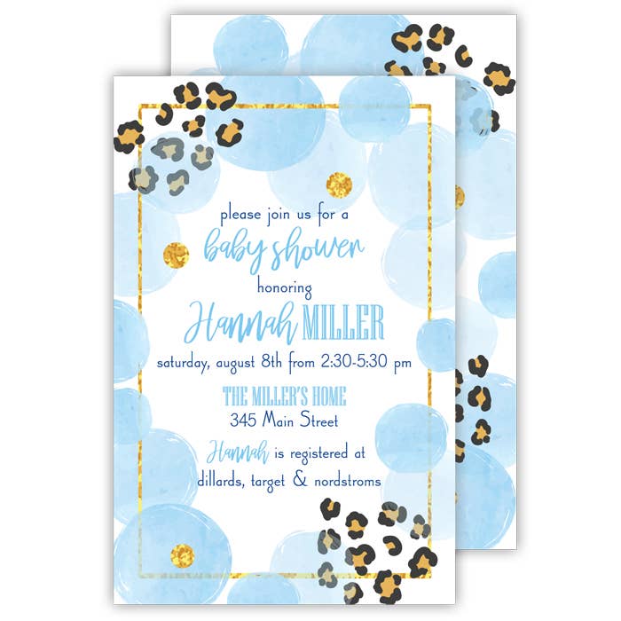 Ghepardo e pois blu grande piatto per la vendita all'ingrosso da parte di RosanneBeck Collections