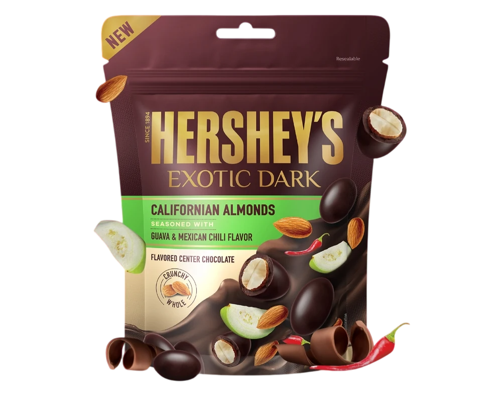 Global Bite Co - Wholesale Chocolate Covered Sweets - Hershey's Exotic Dark Californian Almonds 30g (20pk)0