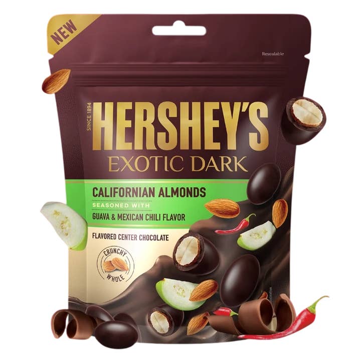 Global Bite Co - Wholesale Chocolate Covered Sweets - Hershey's Exotic Dark Californian Almonds 30g (20pk)