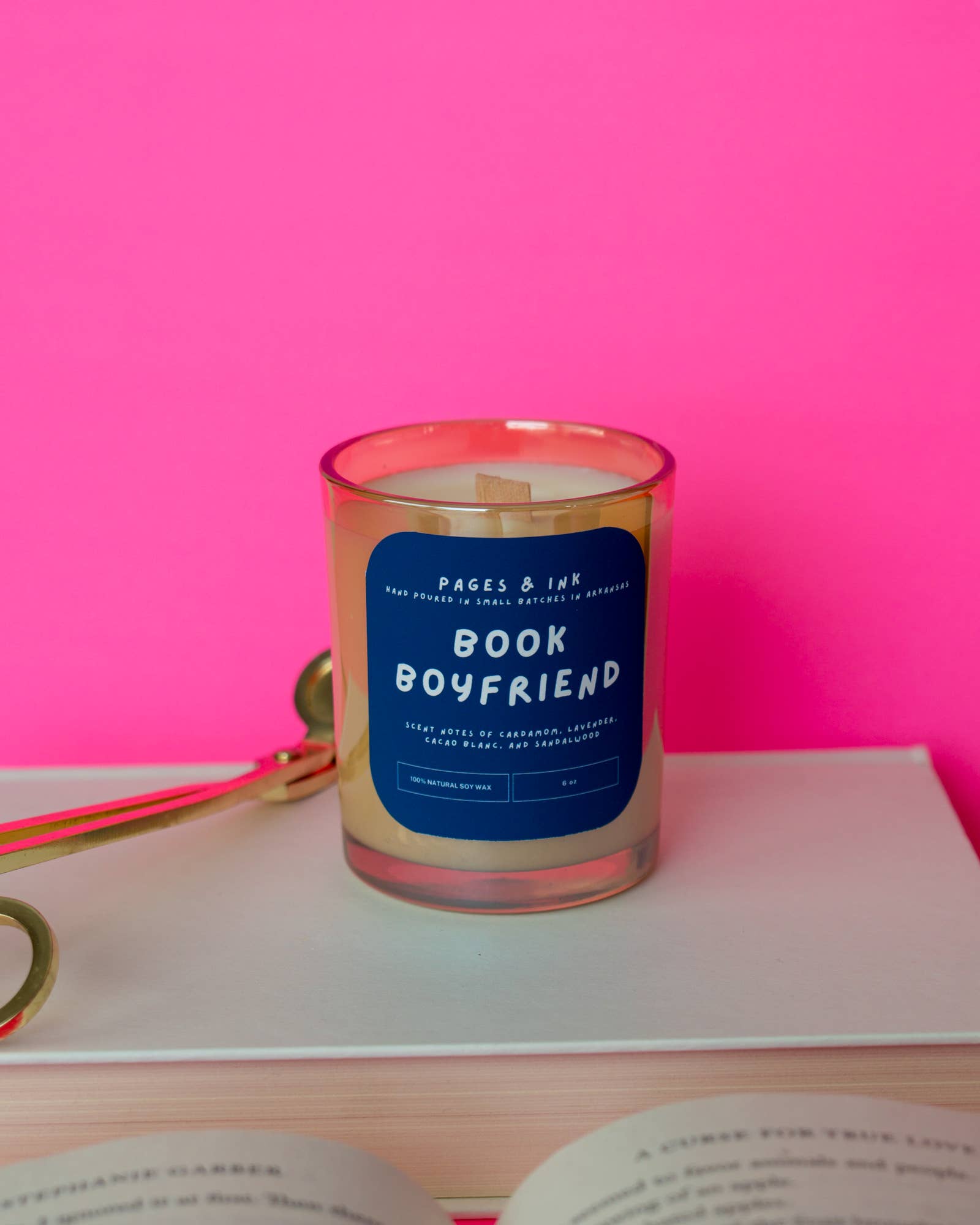 Pages and Ink - Wholesale Jar/Filled Candle - Book Boyfriend: Sandalwood Candle