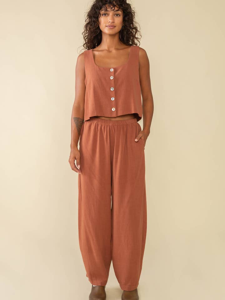 NLT - Wholesale Tank Top - Women's - Square Neck Linen Vest