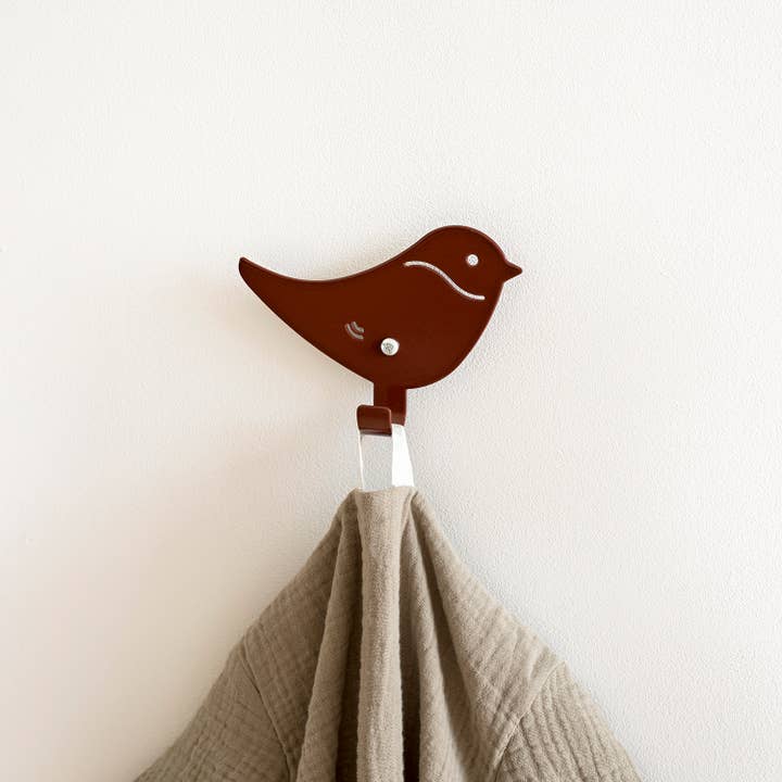 Kids Wall Hook Bird Brown for wholesale by Marnelly