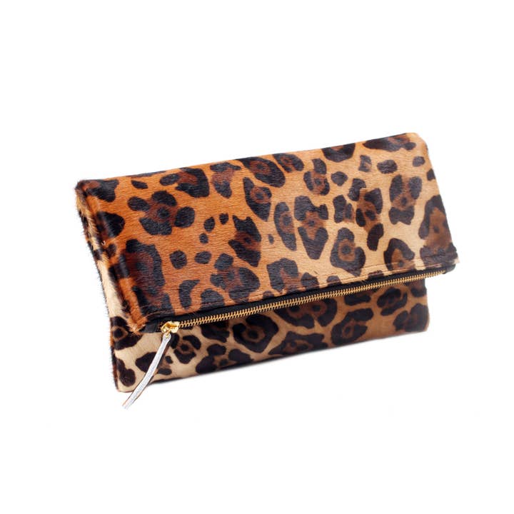 The Artisan and Company - Wholesale Clutch Bag - Women's - Leopard Fold over Clutch - Ethically Crafted1